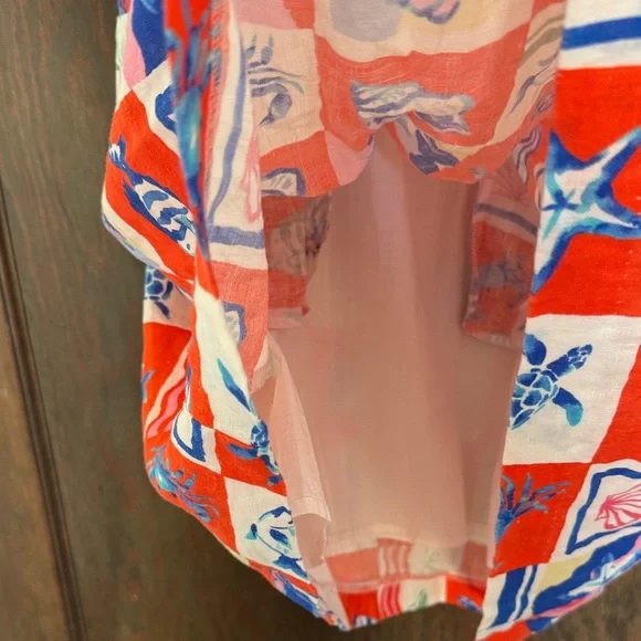 Beachy Magaschoni 100% Linen Sleeveless Dress / Cover Up - Picture 5 of 6